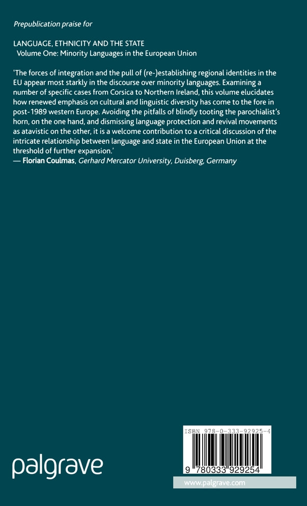 Language, Ethnicity and the State, Volume 1