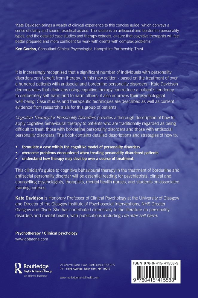 Cognitive Therapy for Personality Disorders