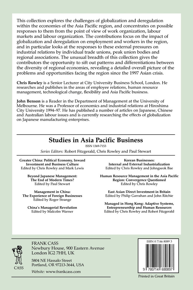 Globalization and Labour in the Asia Pacific