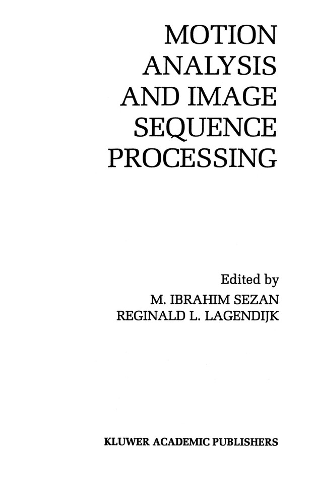 Motion Analysis and Image Sequence Processing