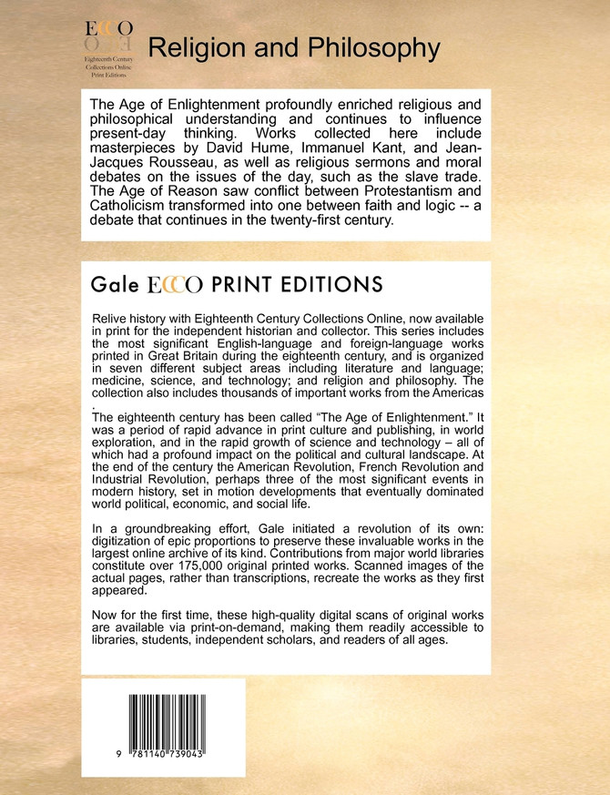 Essays and treatises on moral, political, and various philosophical subjects. By Emanuel Kant, ... from the German by the translator of The principles of critical philosophy. ...  Volume 1 of 2