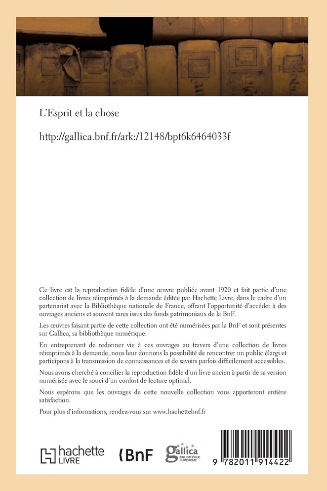 L'Esprit et la chose