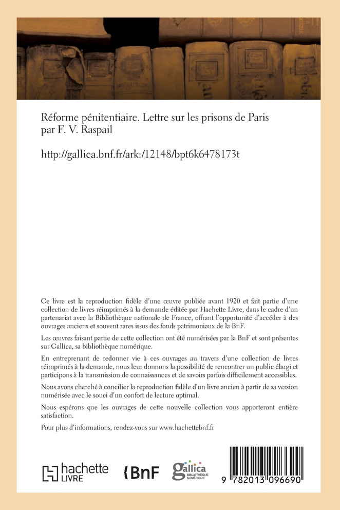 Réforme pénitentiaire. Lettre sur les prisons de Paris