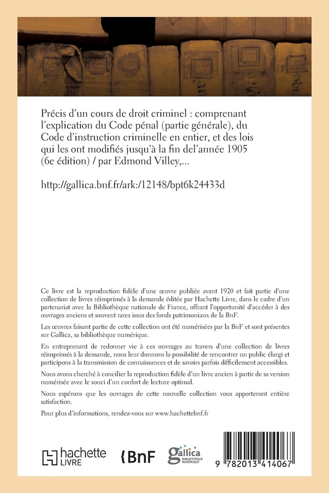 Précis d'un cours de droit criminel (6e édition)