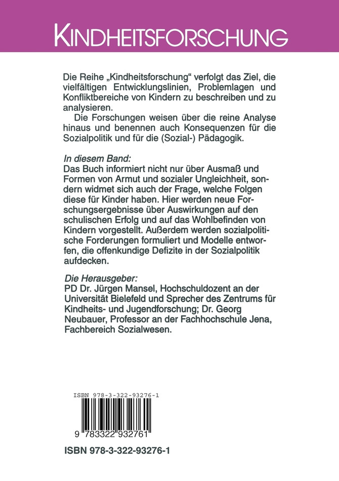Armut Und Soziale Ungleichheit Bei Kindern