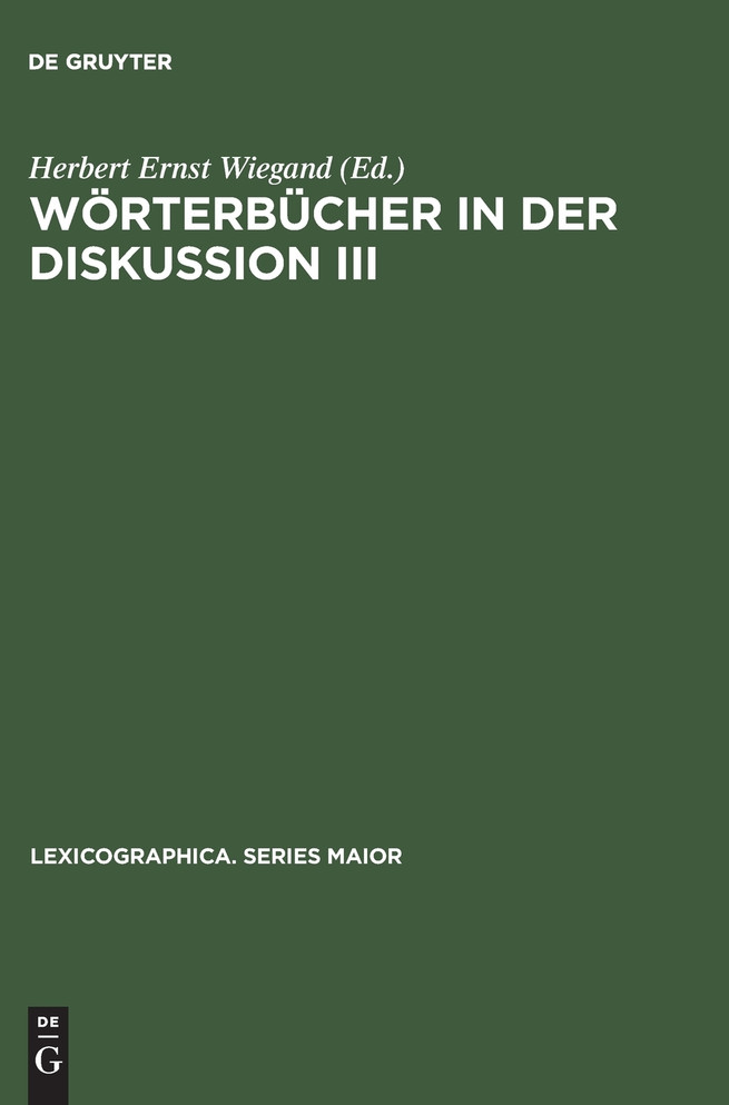 Wörterbücher in der Diskussion III