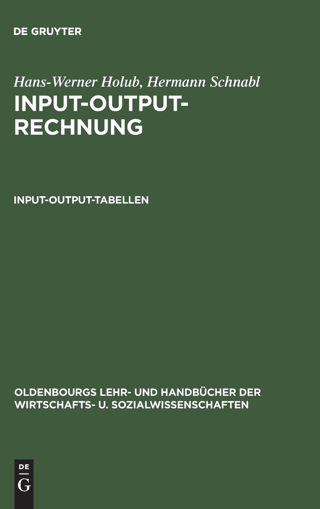 Input-Output-Rechnung, Input-Output-Rechnung