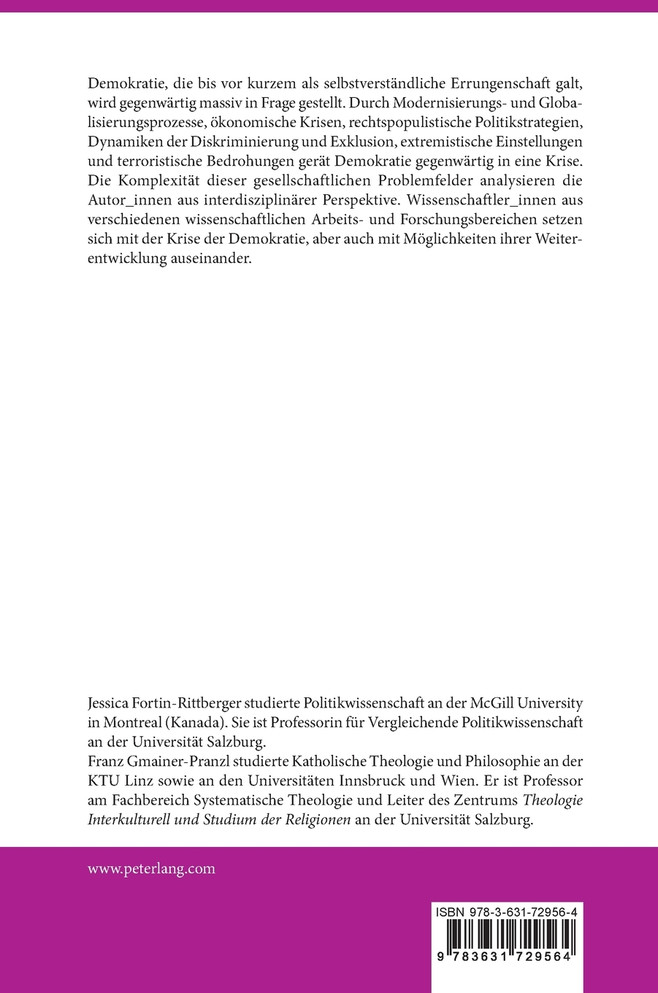 Demokratie - Ein interdisziplinaeres Forschungsprojekt