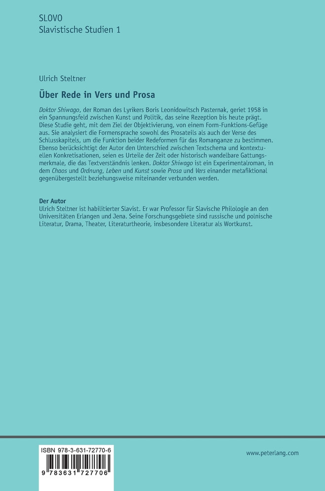 Ueber Rede in Vers und Prosa