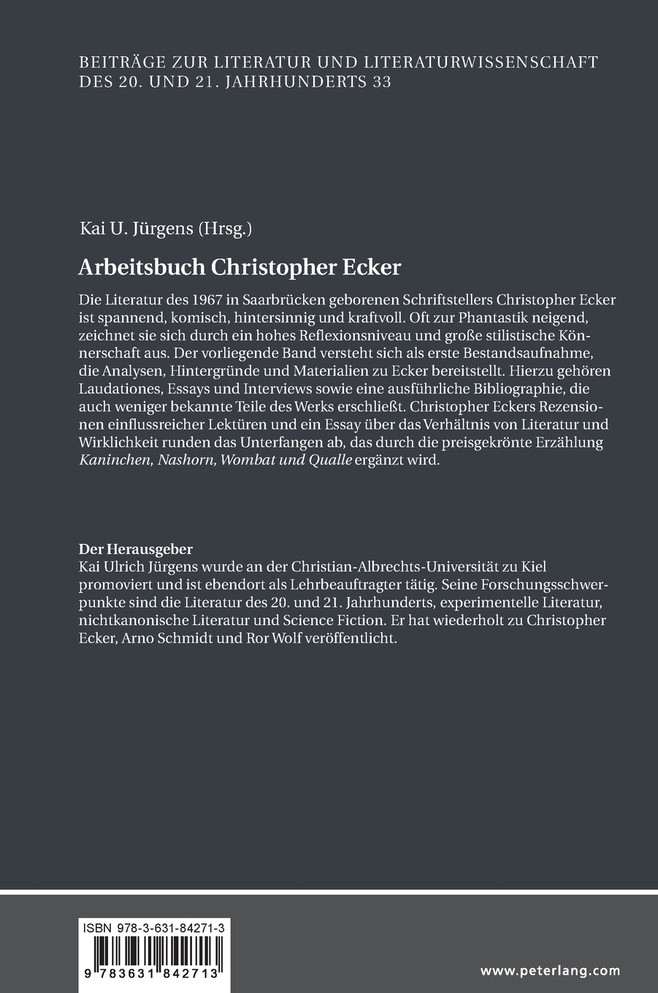 Arbeitsbuch Christopher Ecker