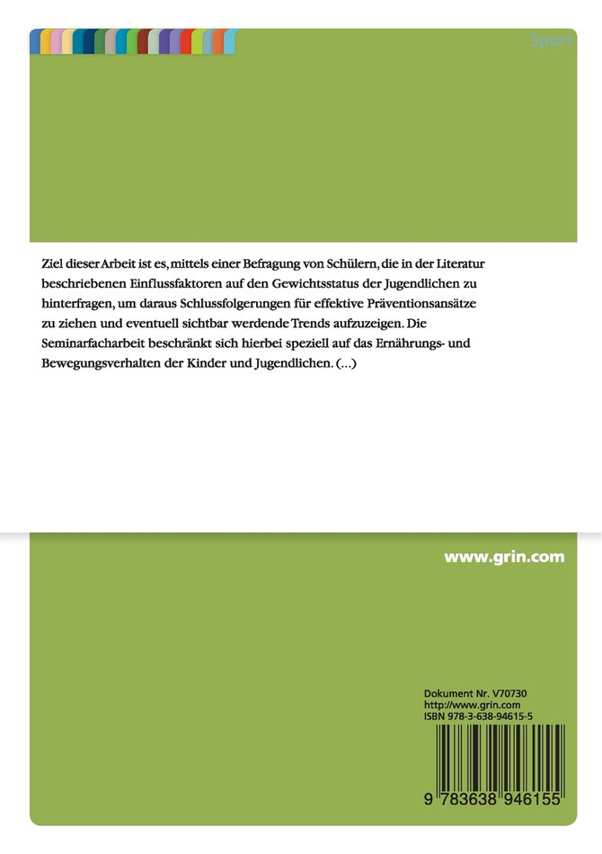 Deutsche Jugend - übergewichtiger und dadurch unsportlicher denn je?!