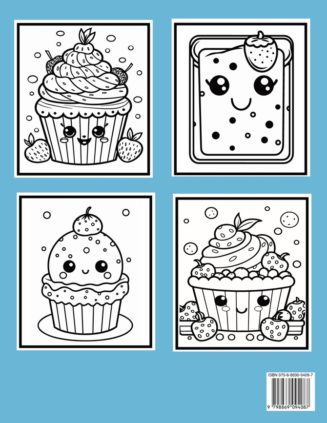 Kawaii Sweet Treats Coloring Book