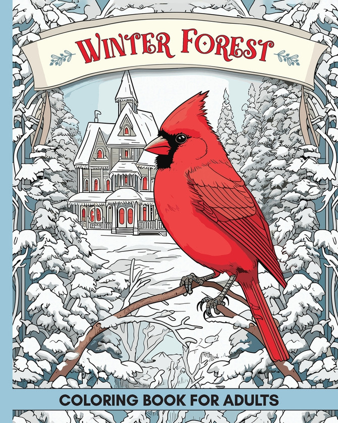 Winter Forest Coloring Book for Adults