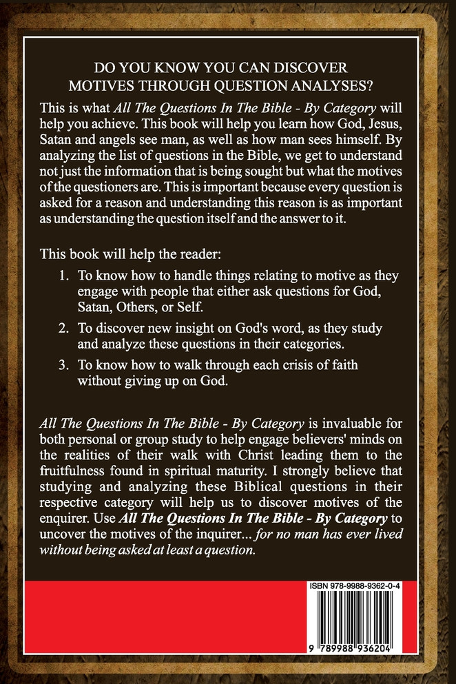 All The Questions In The Bible -By Category.