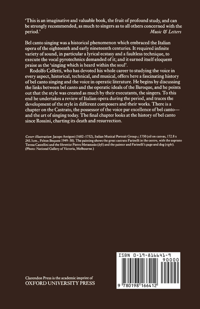 A History of Bel Canto