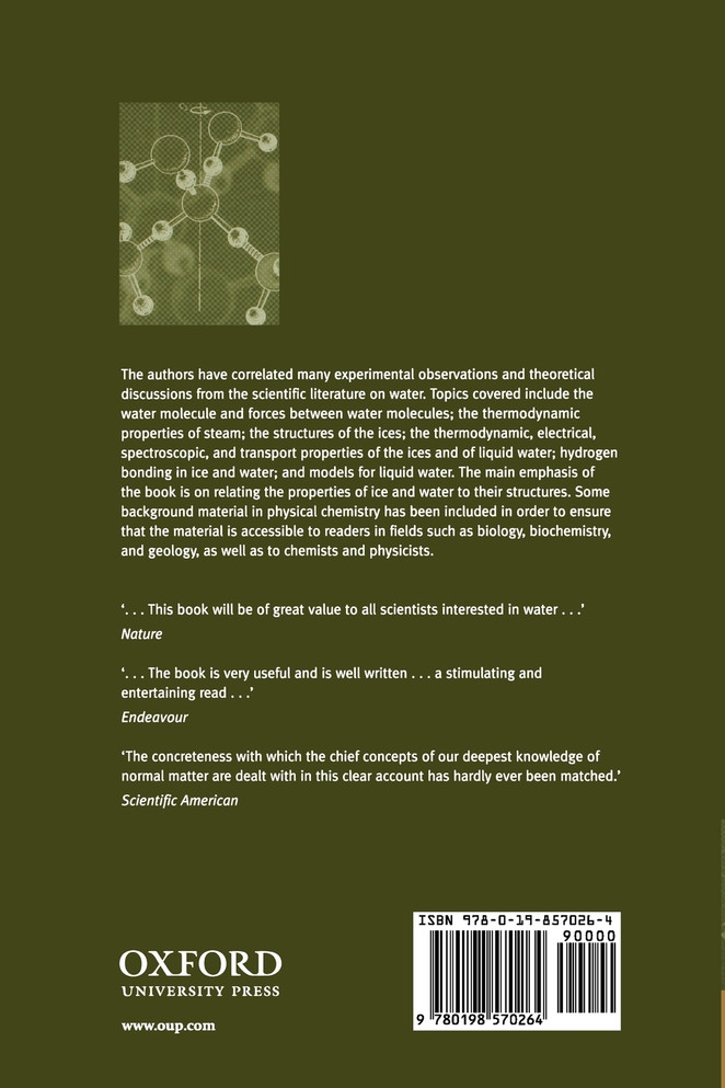 The Structure and Properties of Water