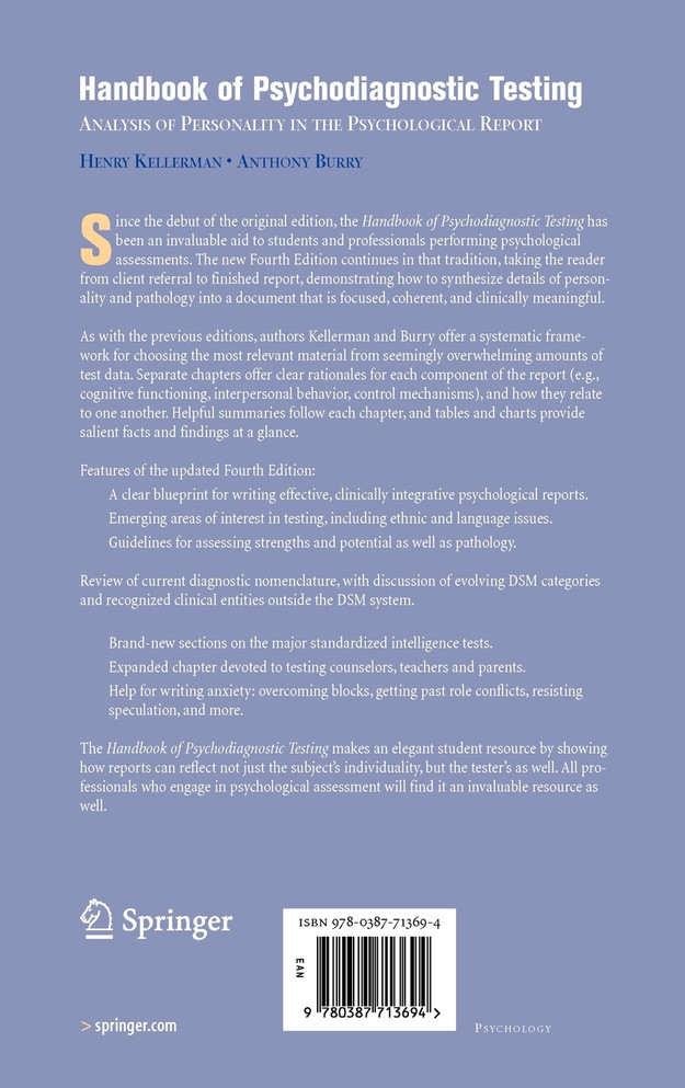 Handbook of Psychodiagnostic Testing