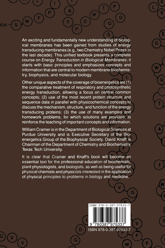 Energy Transduction in Biological Membranes