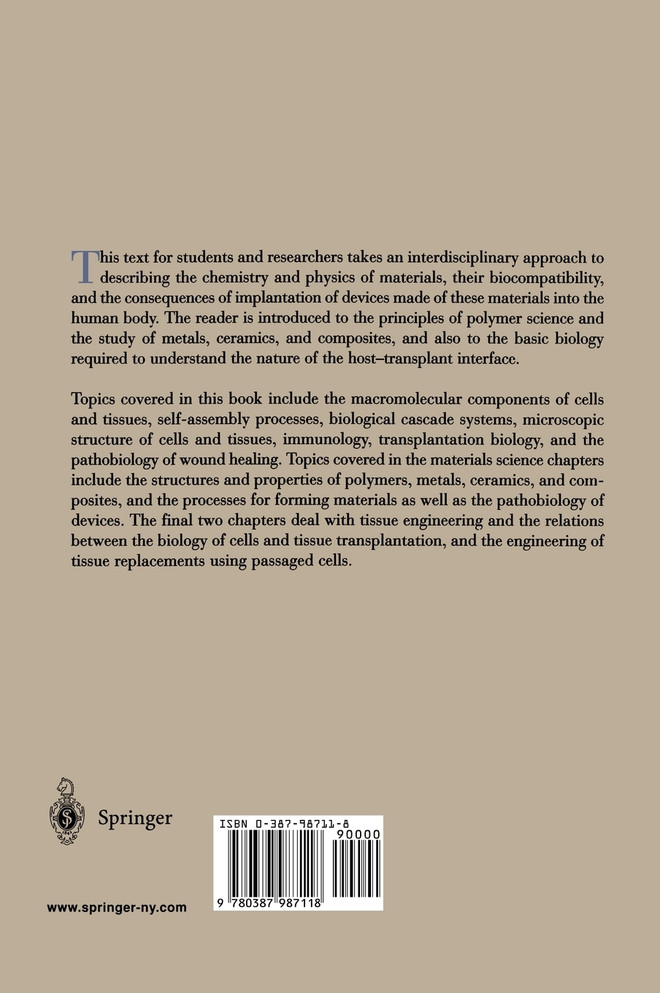 Biomaterials Science and Biocompatibility