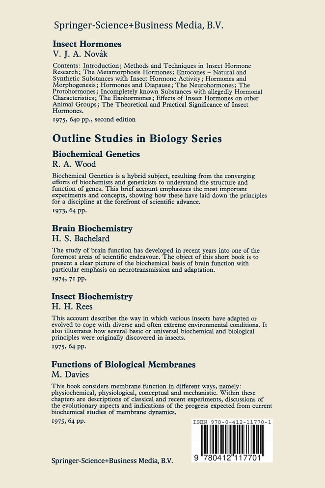 Insect Biochemistry and Function