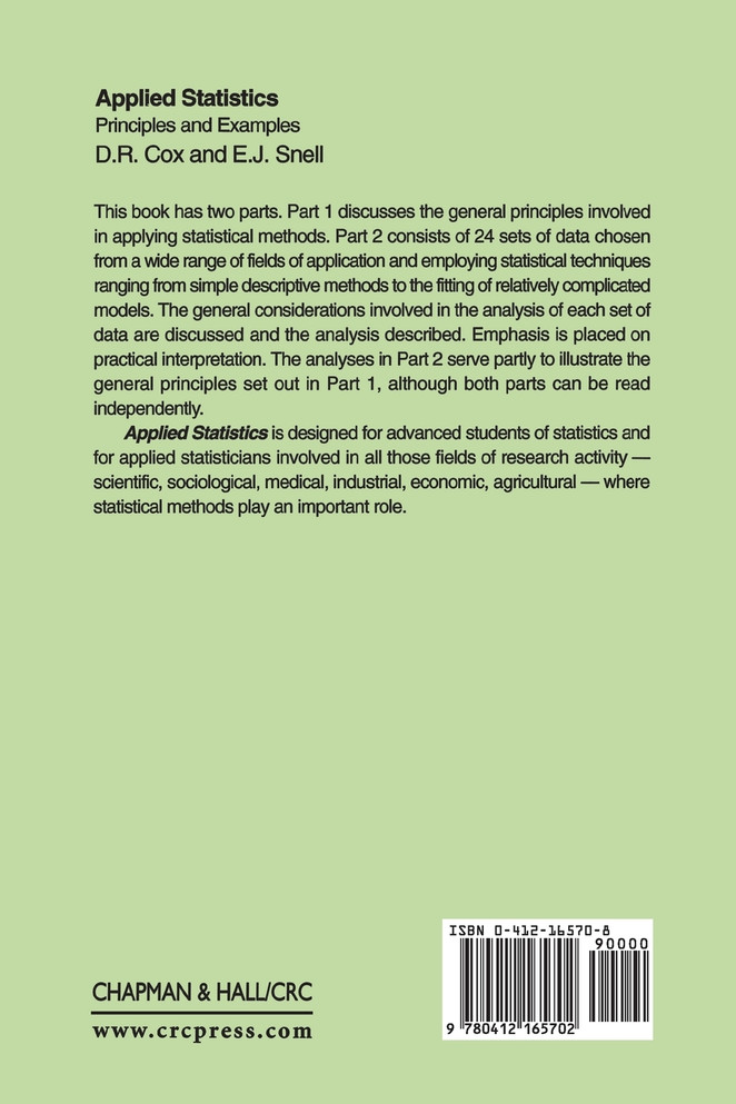 Applied Statistics - Principles and Examples
