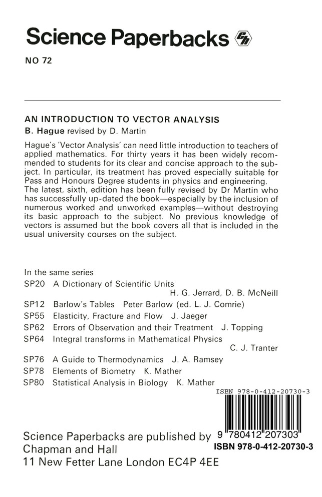 An Introduction to Vector Analysis