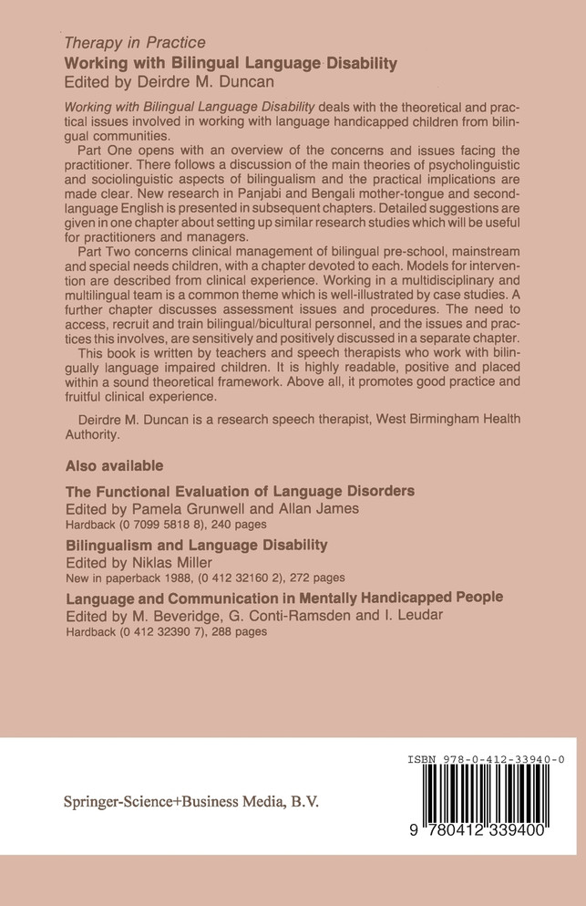 Working with Bilingual Language Disability