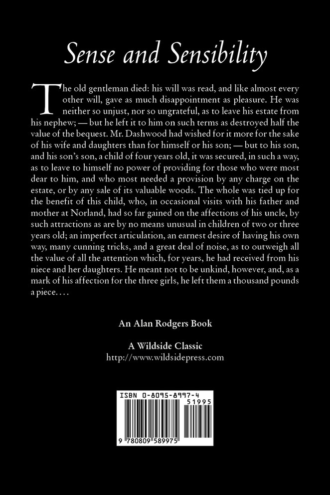 Sense and Sensibility by Jane Austen, Fiction, Classics