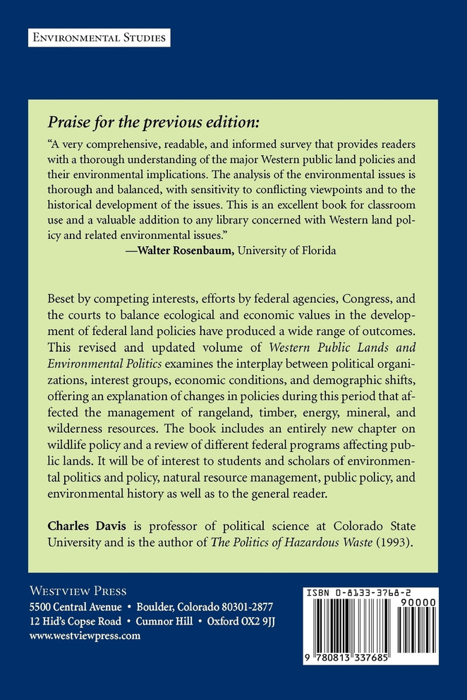 Western Public Lands And Environmental Politics