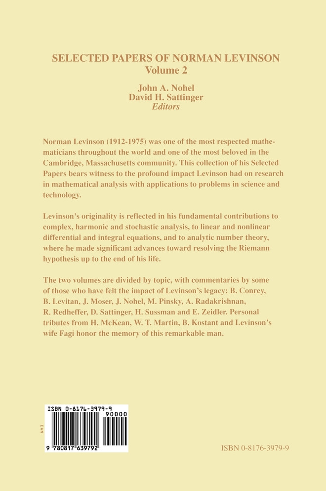 Selected Papers of Norman Levinson