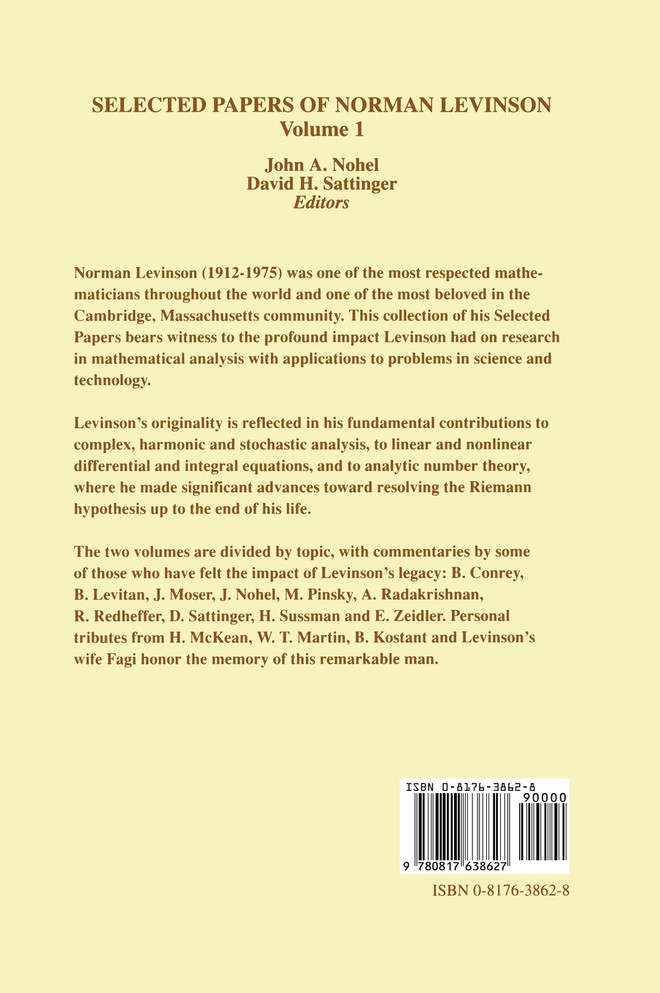 The Selected Papers of Norman Levinson