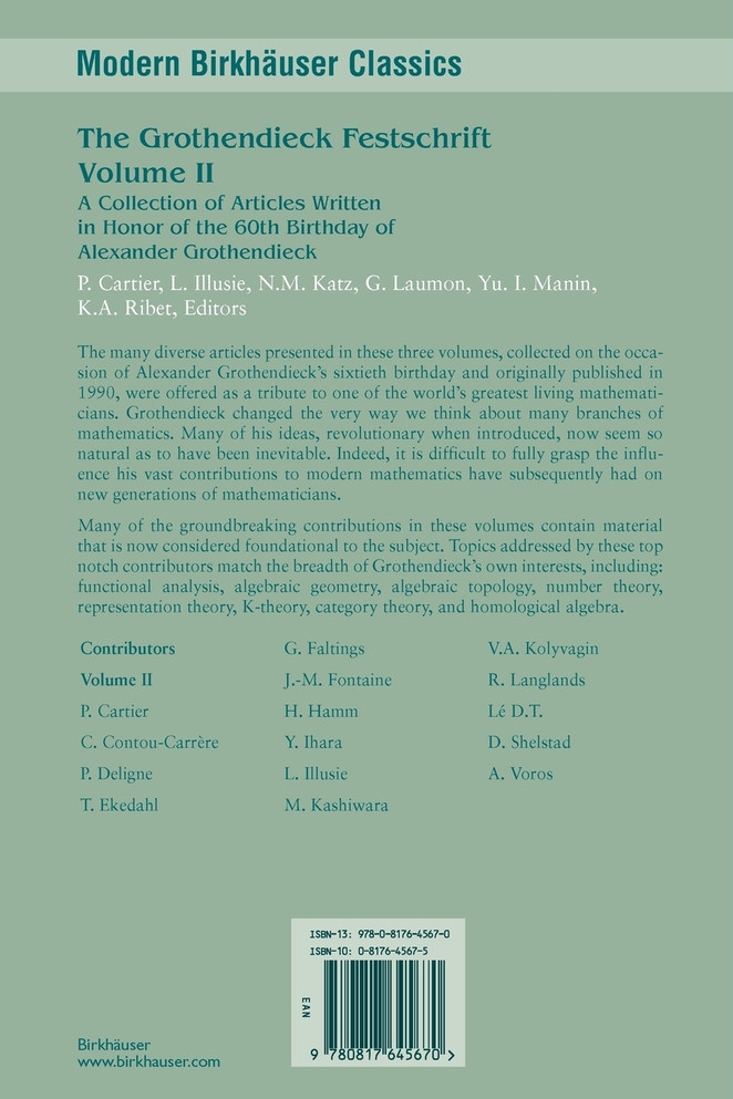 The Grothendieck Festschrift, Volume II