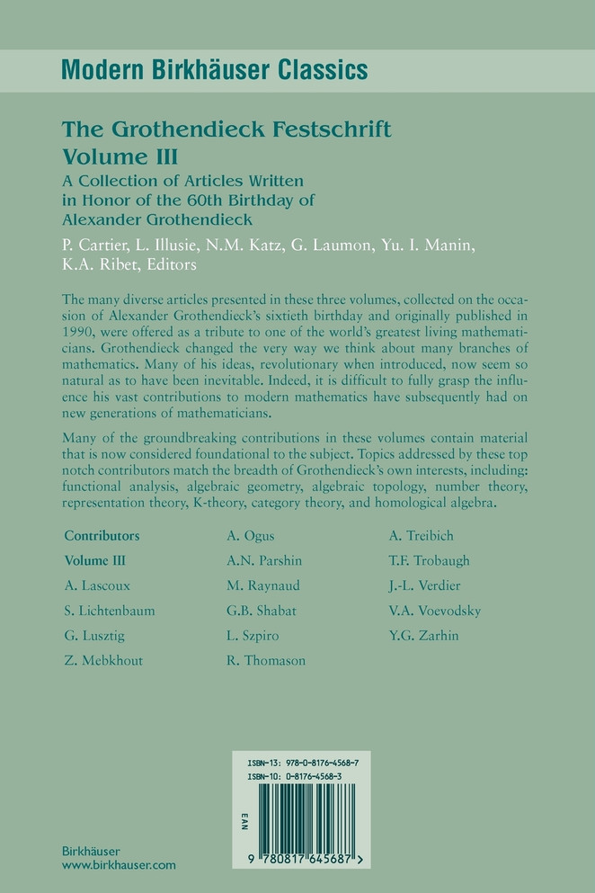 The Grothendieck Festschrift, Volume III
