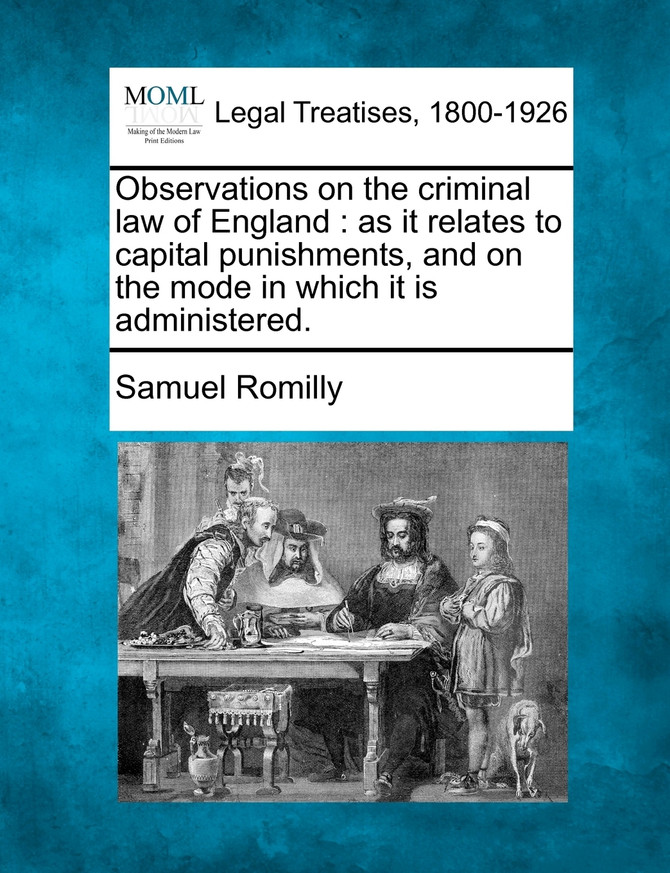 Observations on the criminal law of England
