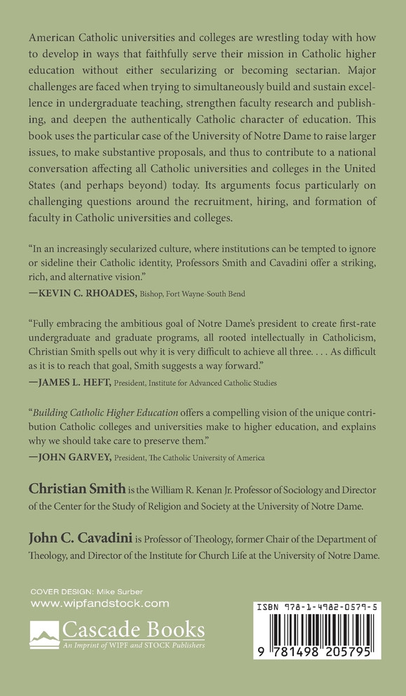 Building Catholic Higher Education