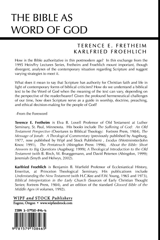 The Bible as Word of God