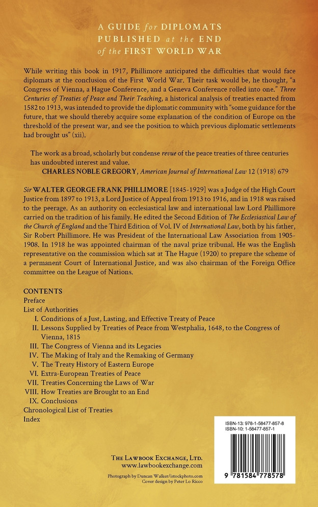Three Centuries of Treaties of Peace and Their Teaching
