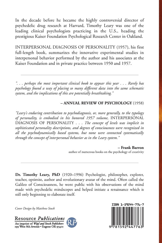 Interpersonal Diagnosis of Personality