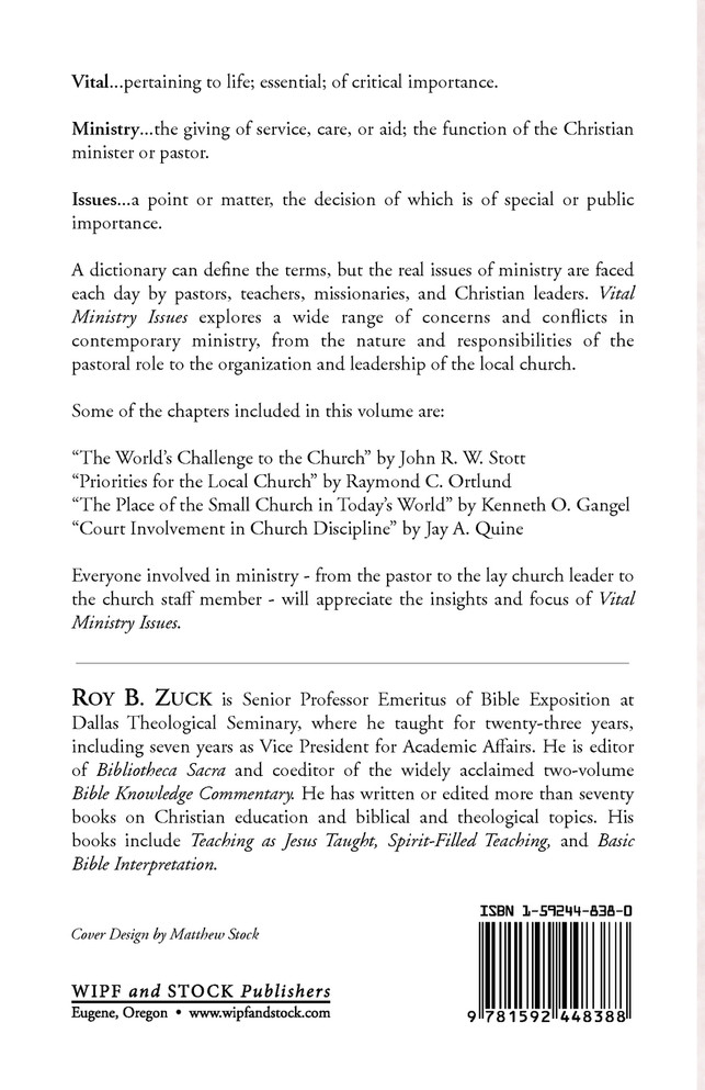 Vital Ministry Issues