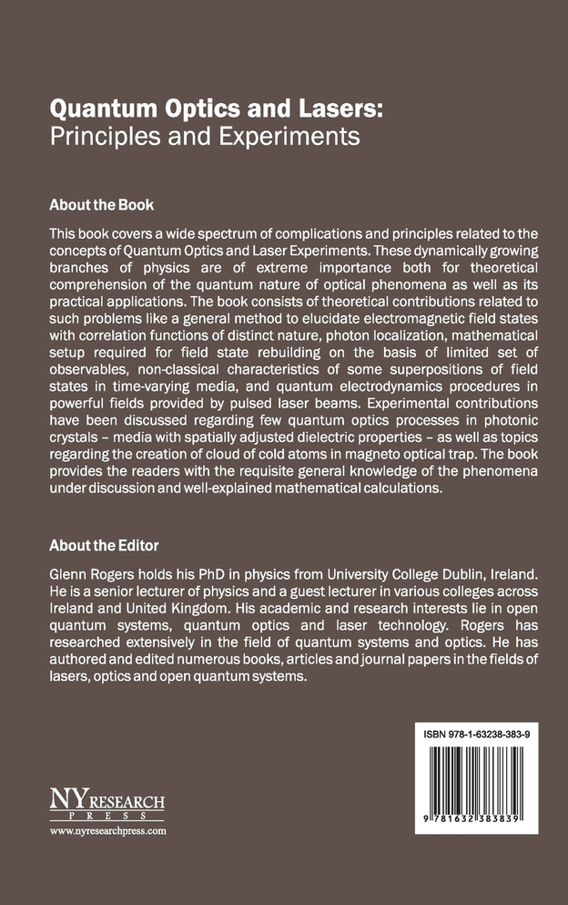 Quantum Optics and Lasers