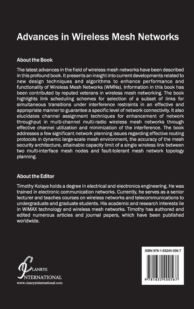 Advances in Wireless Mesh Networks