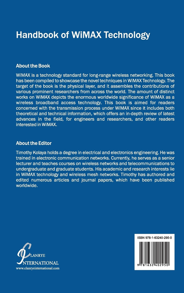 Handbook of WiMAX Technology