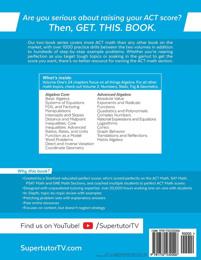The Best ACT Math Books Ever, Book 1