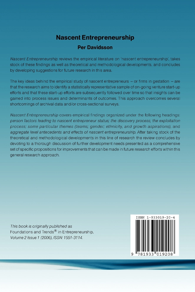 Nascent Entrepreneurship