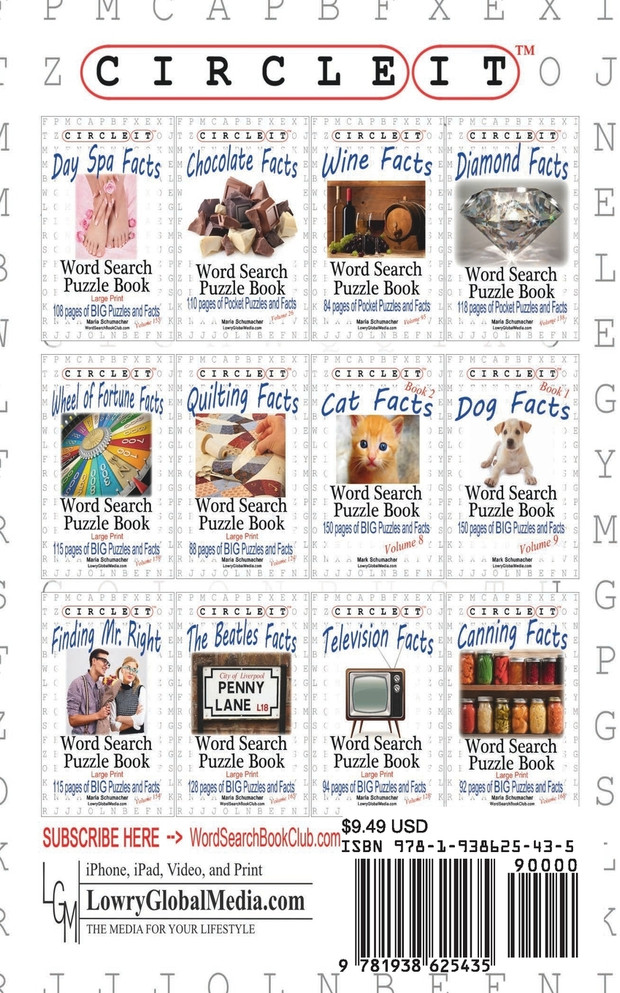 Circle It, Chocolate Facts, Word Search, Puzzle Book