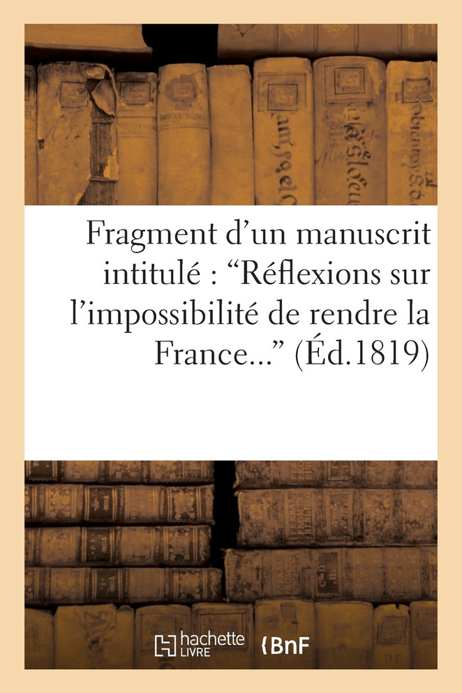 Fragment d'un manuscrit intitulé