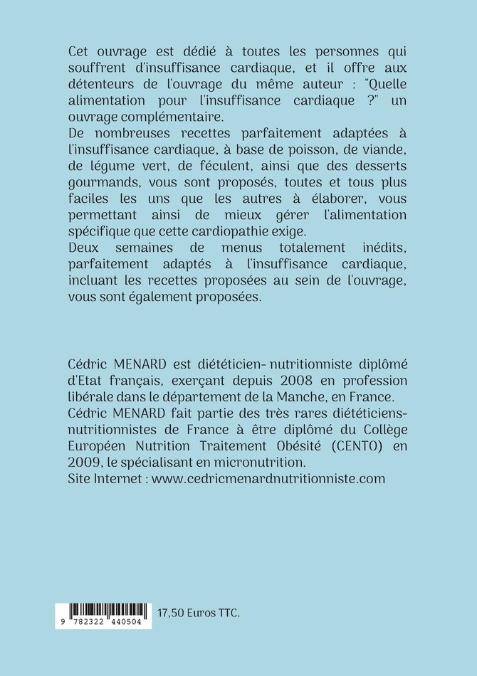 Mes recettes faciles pour l'insuffisance cardiaque.