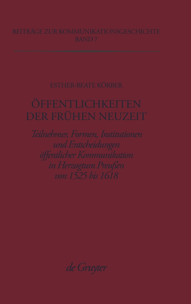 Öffentlichkeiten der Frühen Neuzeit