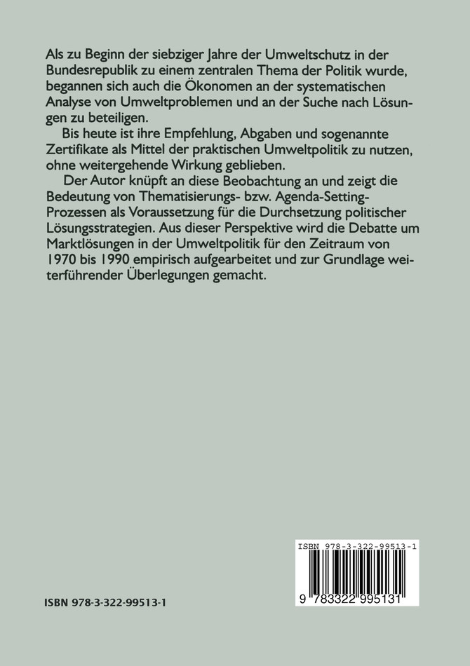 Marktwirtschaftliche Instrumente in der Umweltpolitik