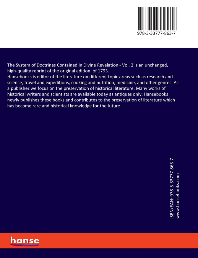 The System of Doctrines Contained in Divine Revelation